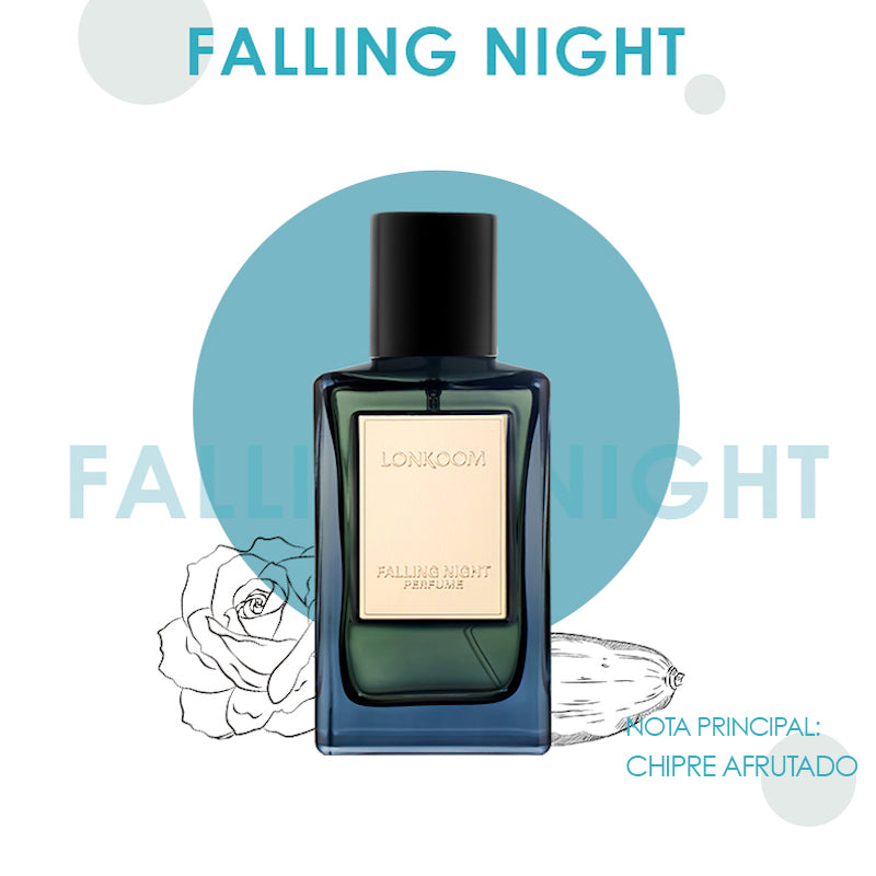 Falling Night 100ml Notas amaderadas florales, fragancia masculina, opción diaria, durabilidad, ideal para citas y reuniones