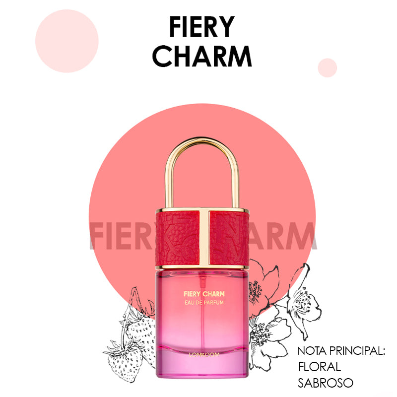 Fiery Charm 50ml Notas frutales florales, fragancia femenina, atractivo, durabilidad, ideal para citas y reuniones