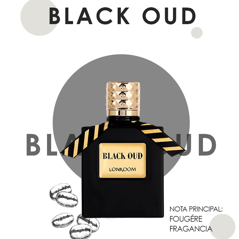 Black Oud 100ml Notas amaderadas aromáticas, fragancia masculina, atractivo, durabilidad, ideal para citas y reuniones