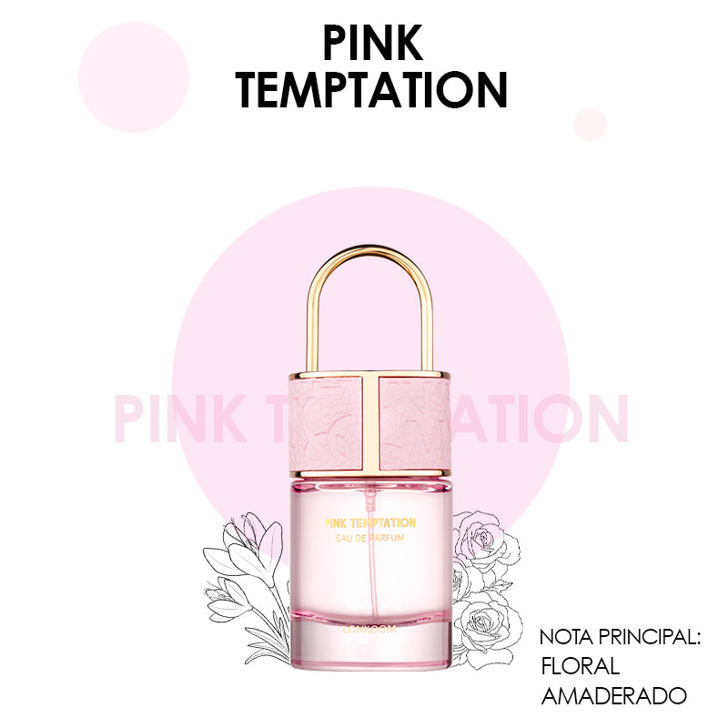 Lock (Pink Temptation) Perfume 50ml Notas amaderadas florales, fragancia femenina, regalo de perfume, durabilidad, ideal para citas y reuniones