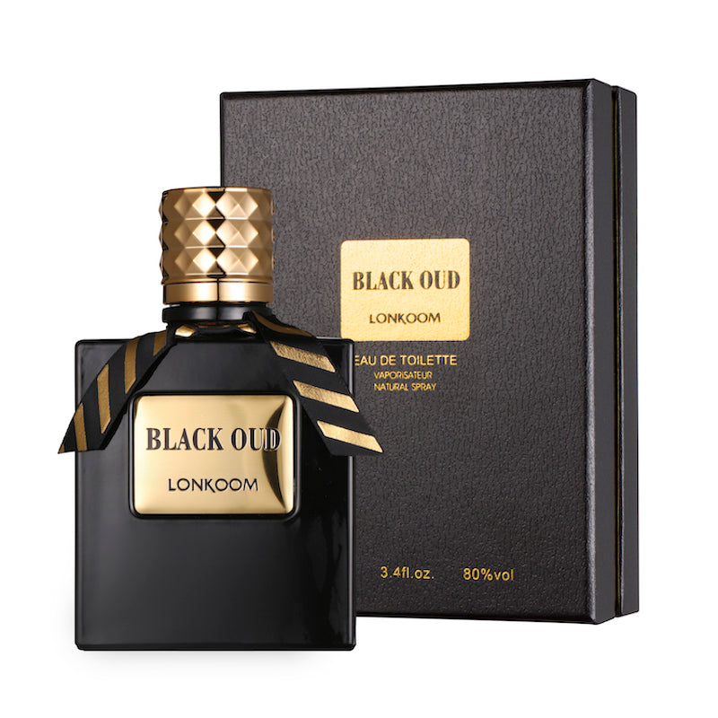 Black Oud 100ml Notas amaderadas aromáticas, fragancia masculina, atractivo, durabilidad, ideal para citas y reuniones