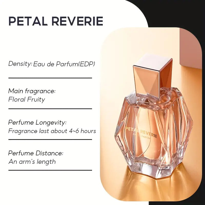 Petal Reverie Perfume 100ML – Fragancia floral y afrutada, unisex, ideal como regalo. Duradera, perfecta para citas y fiestas, proporcionando frescura y sofisticación.