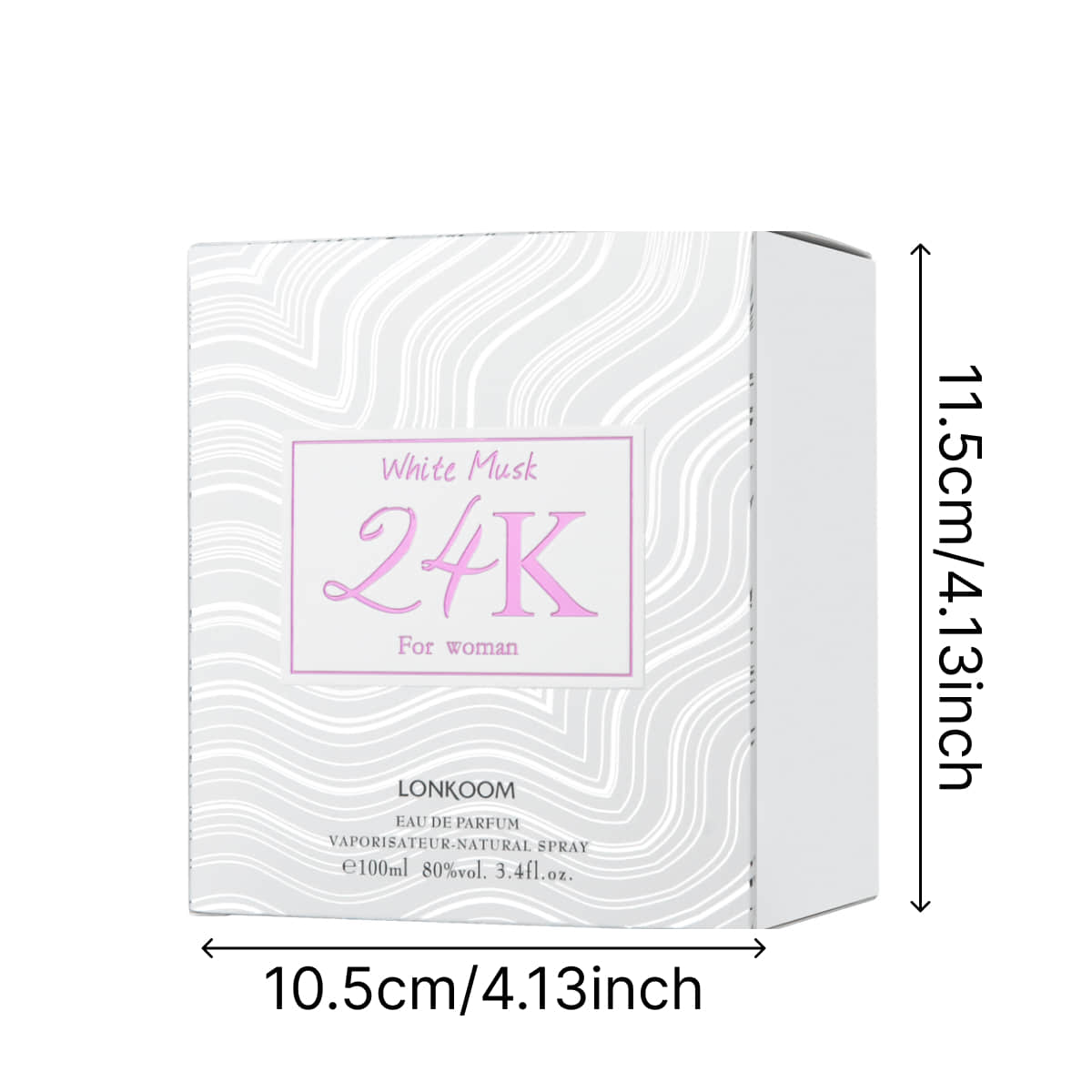 LONKOOM Perfume 24K 100ML Almizcle Blanco El detalle ideal para Navidad, fragancia Floral Woody Musk, femenina, con duración de hasta 24 horas, ideal para atraer al sexo opuesto, citas y reuniones.