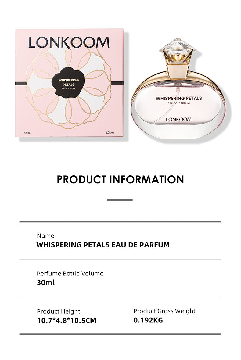 Whispering Petals Parfum 30ML – Fragancia floral femenina, la mejor opción para uso diario. Duradera, perfecta para citas y fiestas, brindando una elegancia sutil.