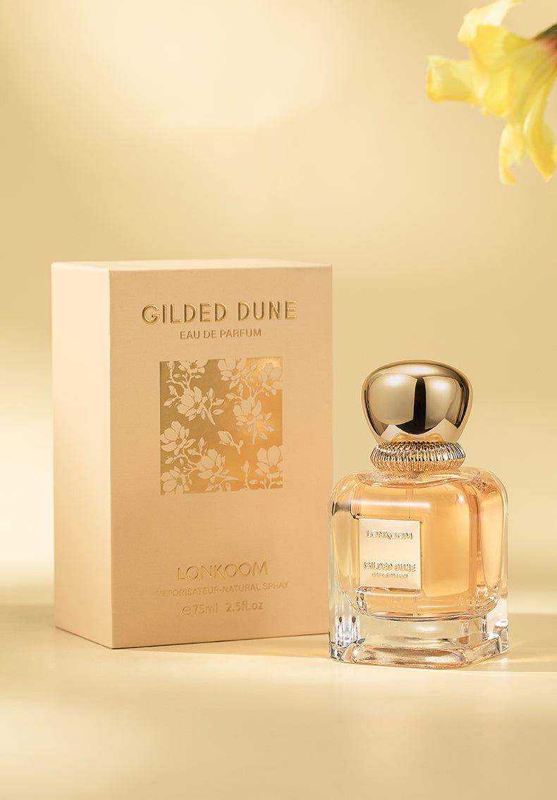 Gilded Dune 75ml Notas frutales florales, fragancia femenina, regalo de perfume, durabilidad, ideal para citas y reuniones